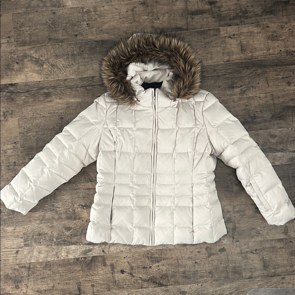 Women's Calvin Klein Puffer Jacket with Faux Fur Hood